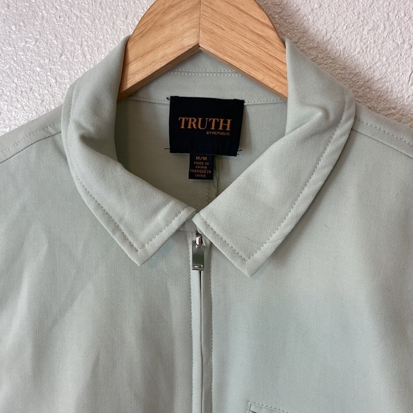 TRUTH by republic - Modern Woven Zip Jacket light sage - Picture 4 of 5
